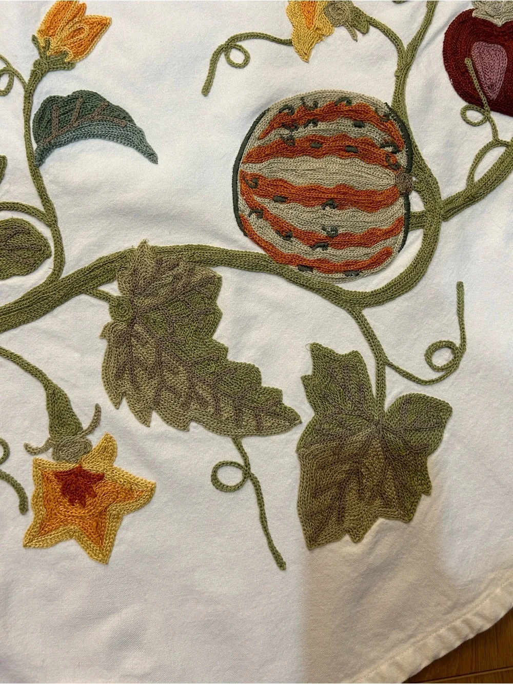 Williams Sonoma Harvest Embroidered Tablecloth